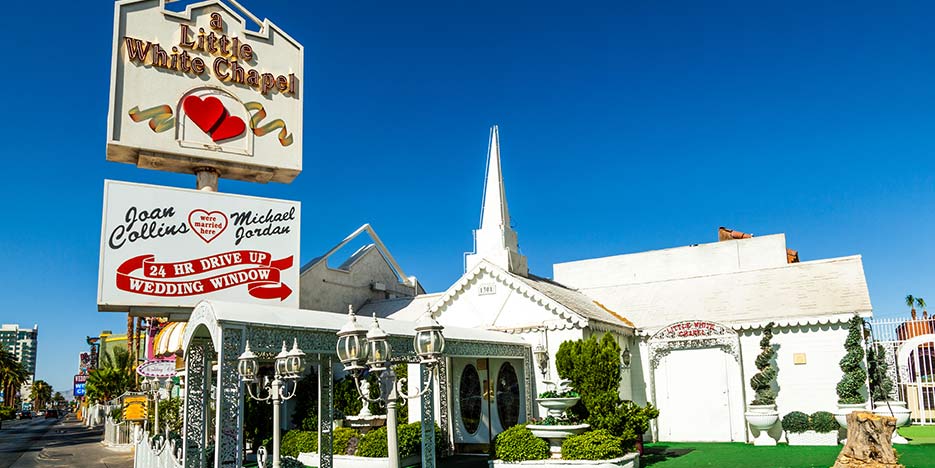 the ever-popular Las Vegas drive-through wedding chapel.