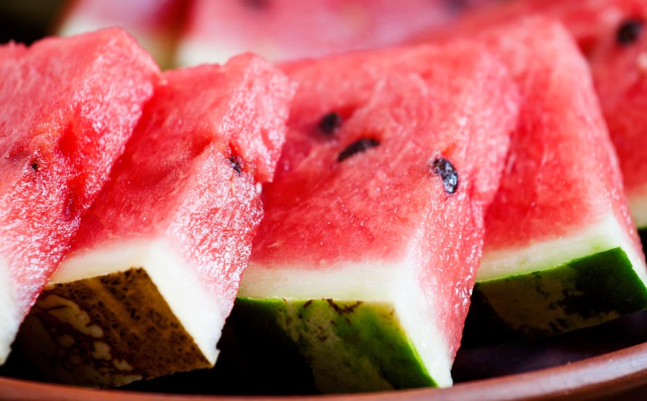 Sliced watermelon