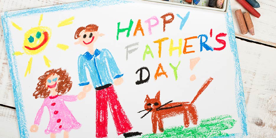 Father's Day card made with crayon