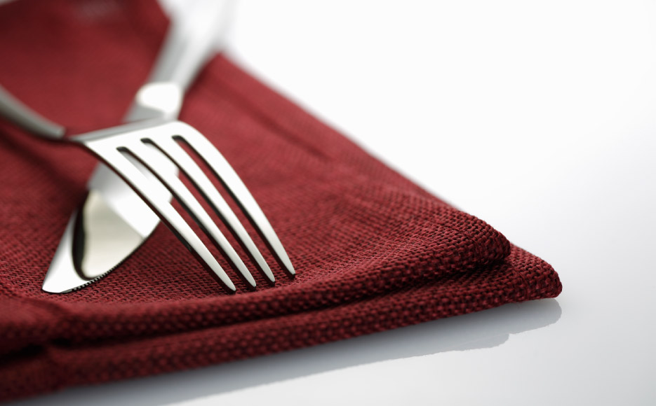 Fork, knife and napkin